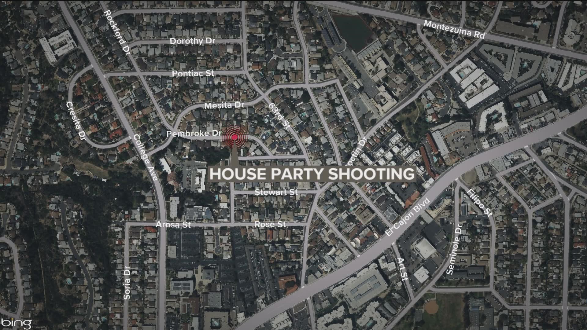 A group of people arrived at the party and began causing a scene, police said. The disturbance led to a physical altercation, then a shooting.