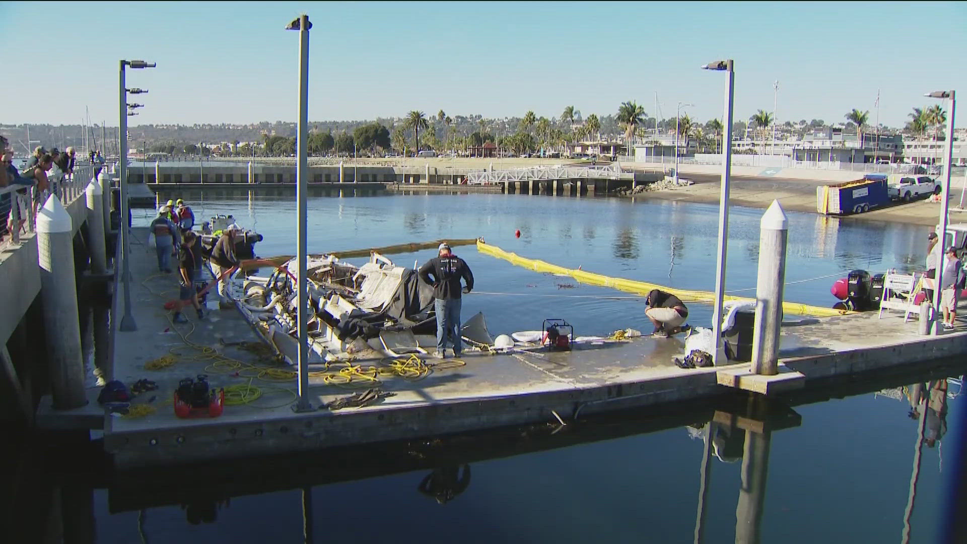 On Nov. 13, the 35-foot boat was abandoned at the end of the ramp for unknown reasons.