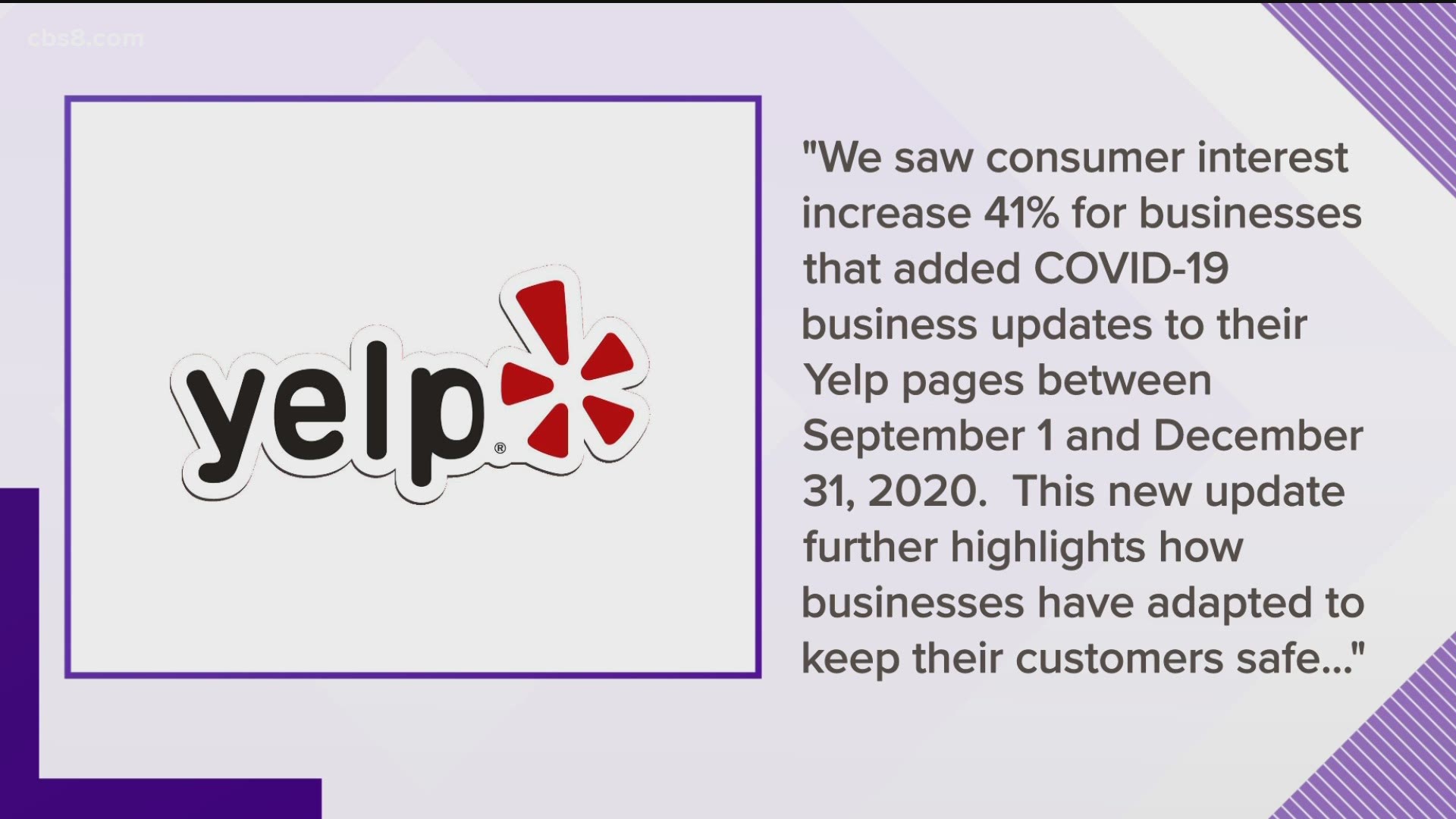 Yelp now displays if users observed, or did not observe, the enforcement of social distancing and staff wearing masks.