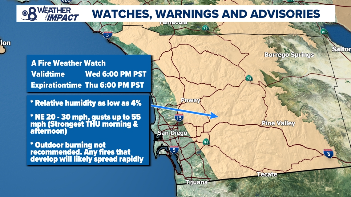 Critical fire danger lingers in San Diego County as region is pelted ...