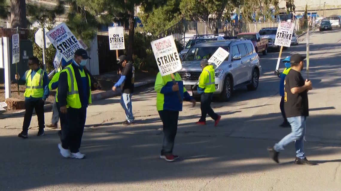 Sanitation strike continues in San Diego as the garbage piles high