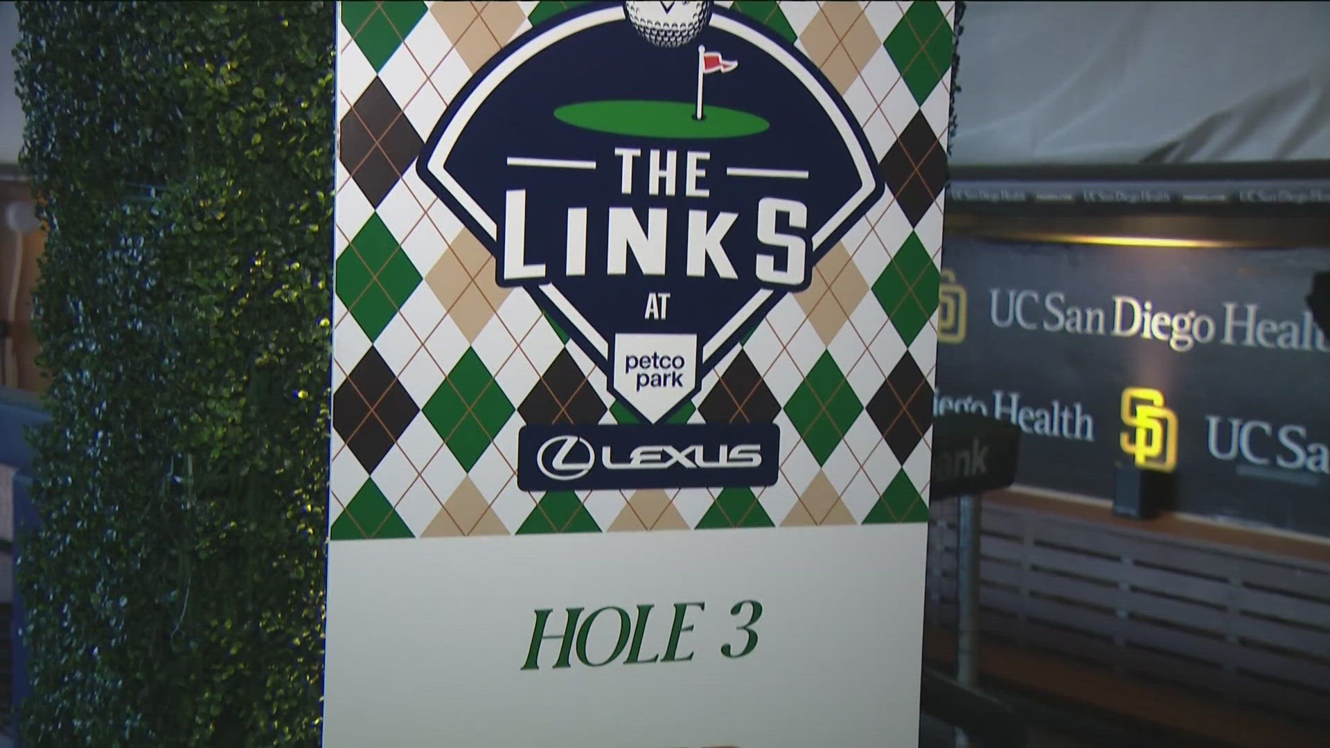 Many folks may think of Petco Park as just a baseball stadium for our San Diego Padres but in the offseason, it becomes  a 10-hole golf course from Nov 22-Dec 1.