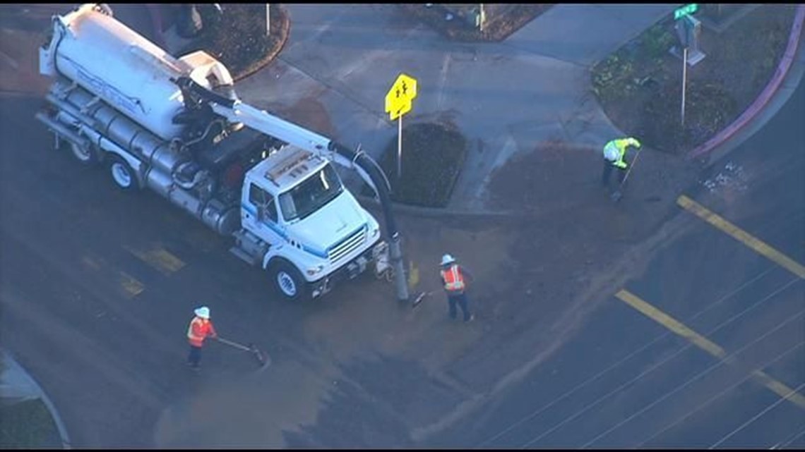 Water main break shuts down streets in National City | cbs8.com