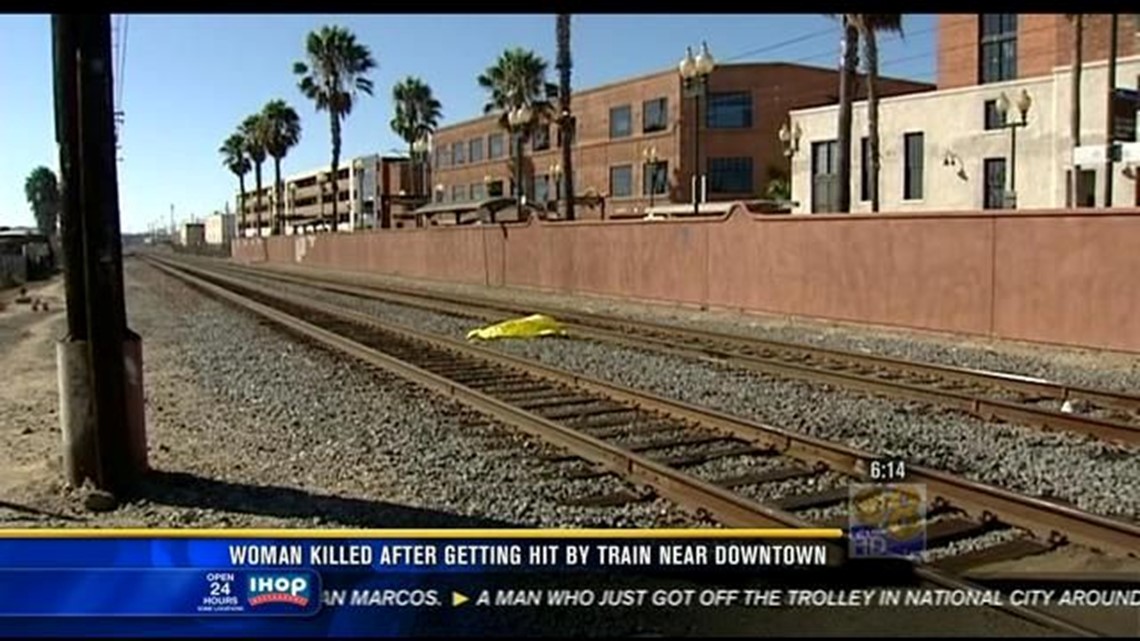 Woman killed after getting hit by train near downtown | cbs8.com