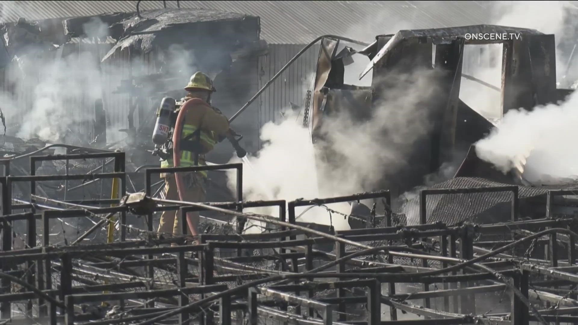 Thousands of crickets and worms were killed in a structure fire early Thursday morning in the Lakeside area of San Diego County.