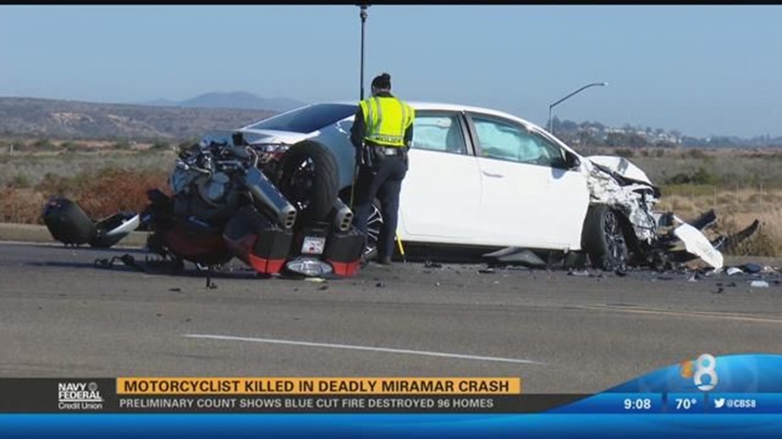 Motorcyclist killed in deadly Miramar crash | cbs8.com