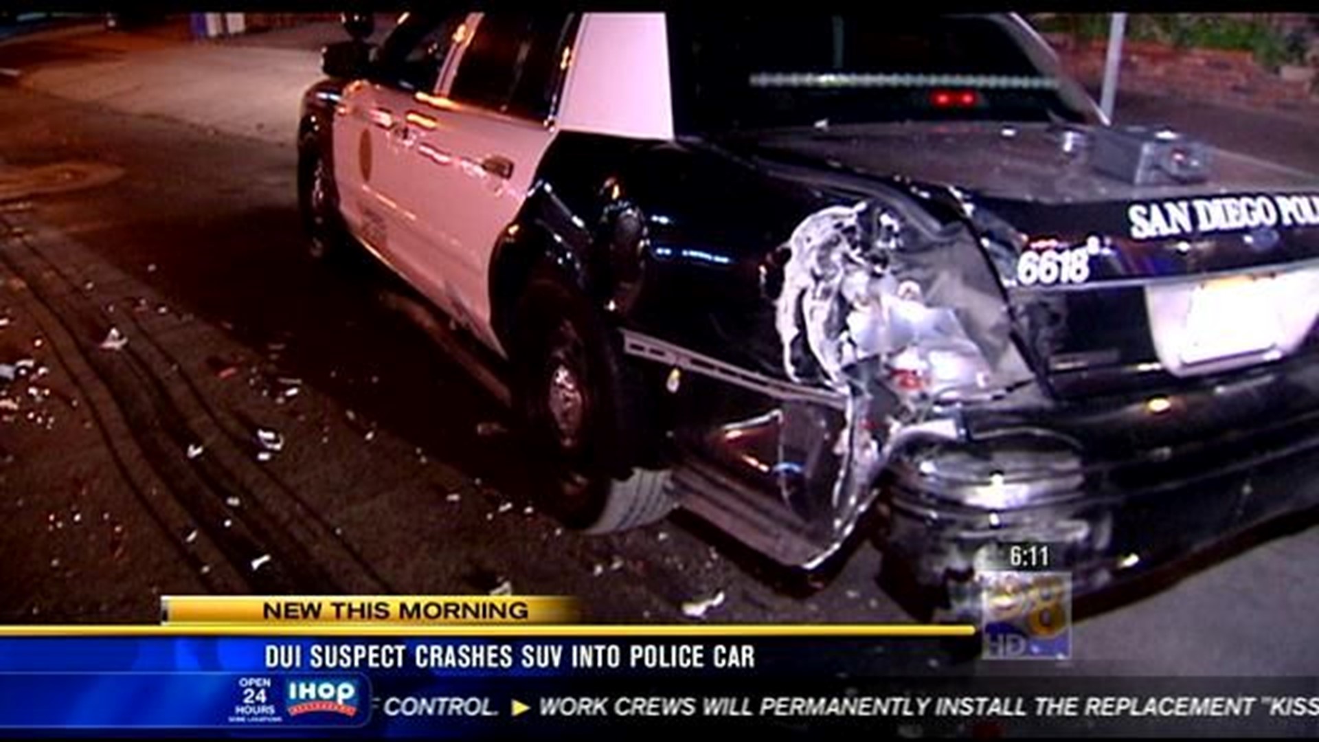 DUI suspect crashes SUV into police car | cbs8.com