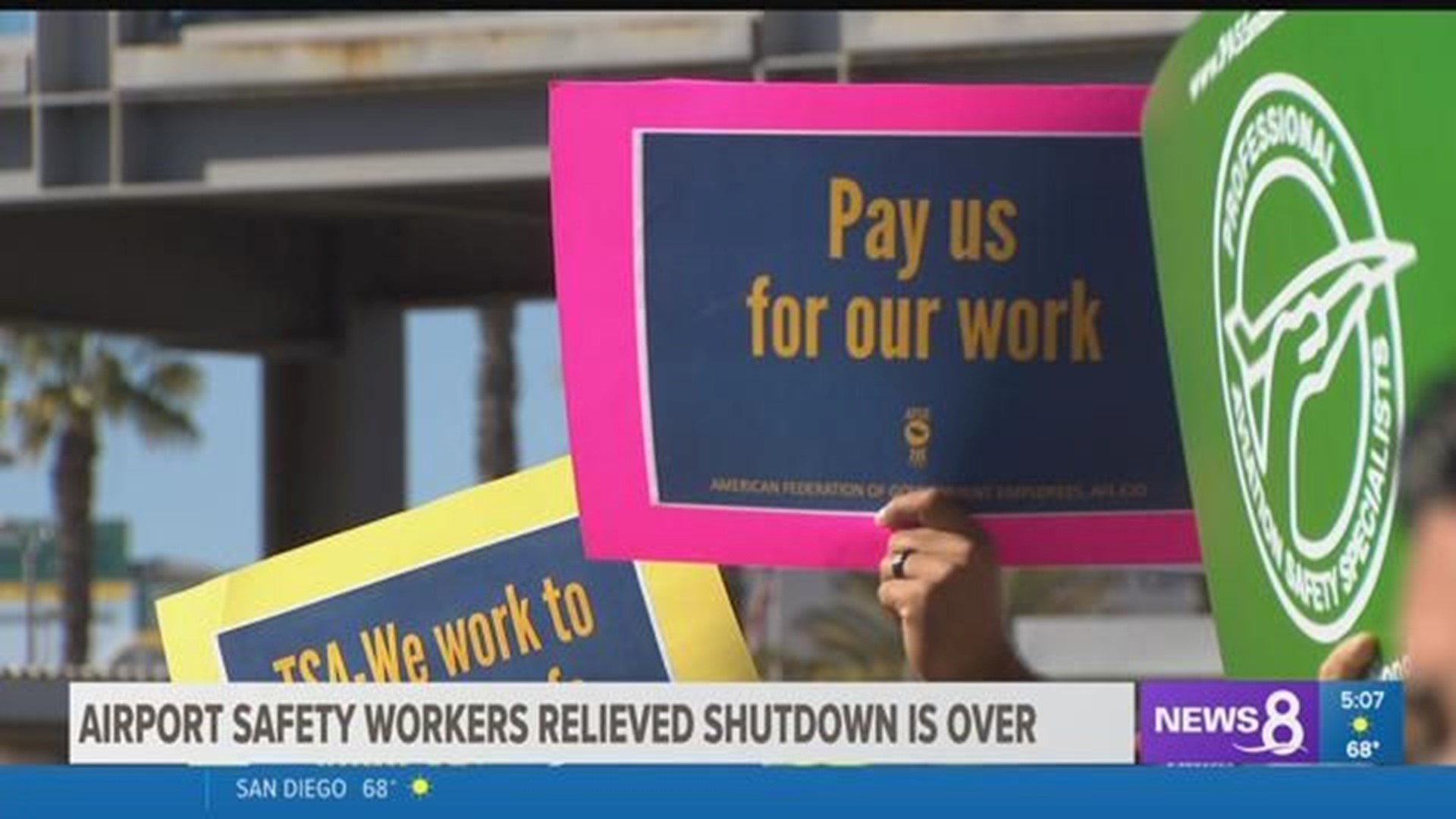 Airport safety workers relieved shutdown is over, for now
