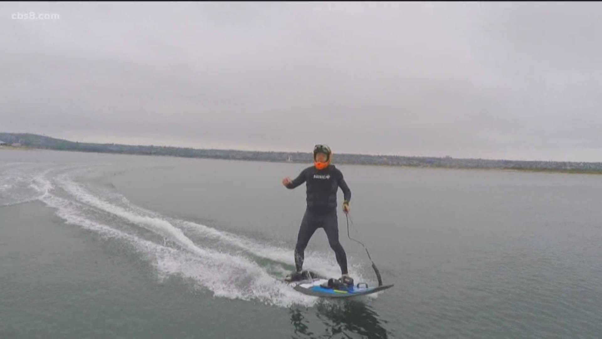 Who needs big waves when you can just hop on your surfboard and take-off. The company JetSurf is touring the county with its first ever fully electric board.