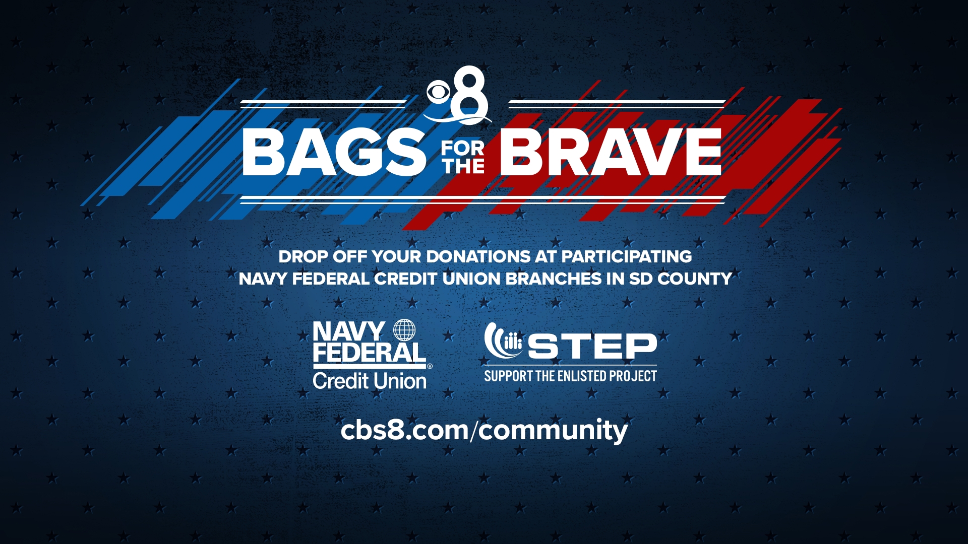CBS 8 is partnering with Navy Federal Credit Union and Support The Enlisted Project to collect and distribute personal care items for our military families.