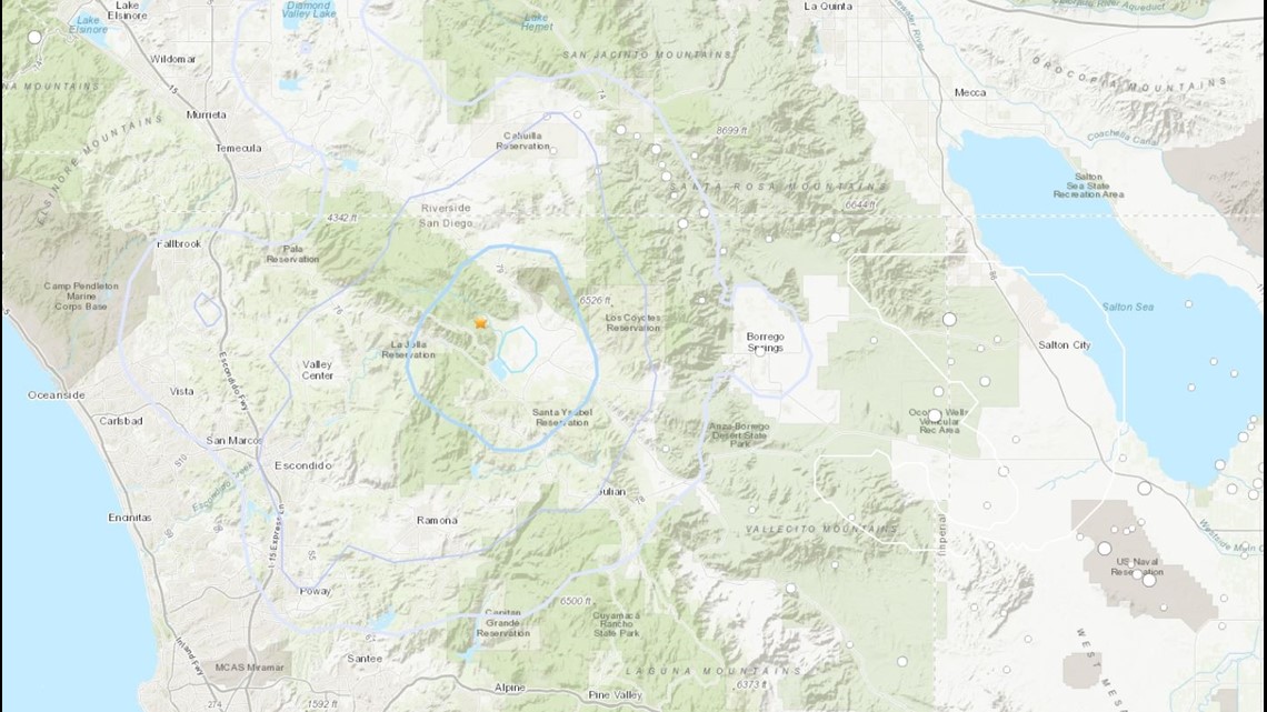 USGS: An earthquake has been reported in San Diego County, Southern California