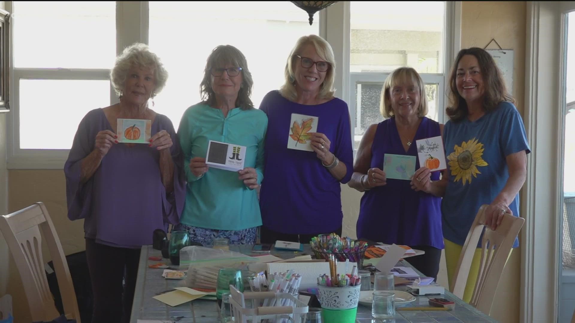The Cardonistas meet each week to hand-paint greeting cards so domestic violence survivors have a way to write messages.