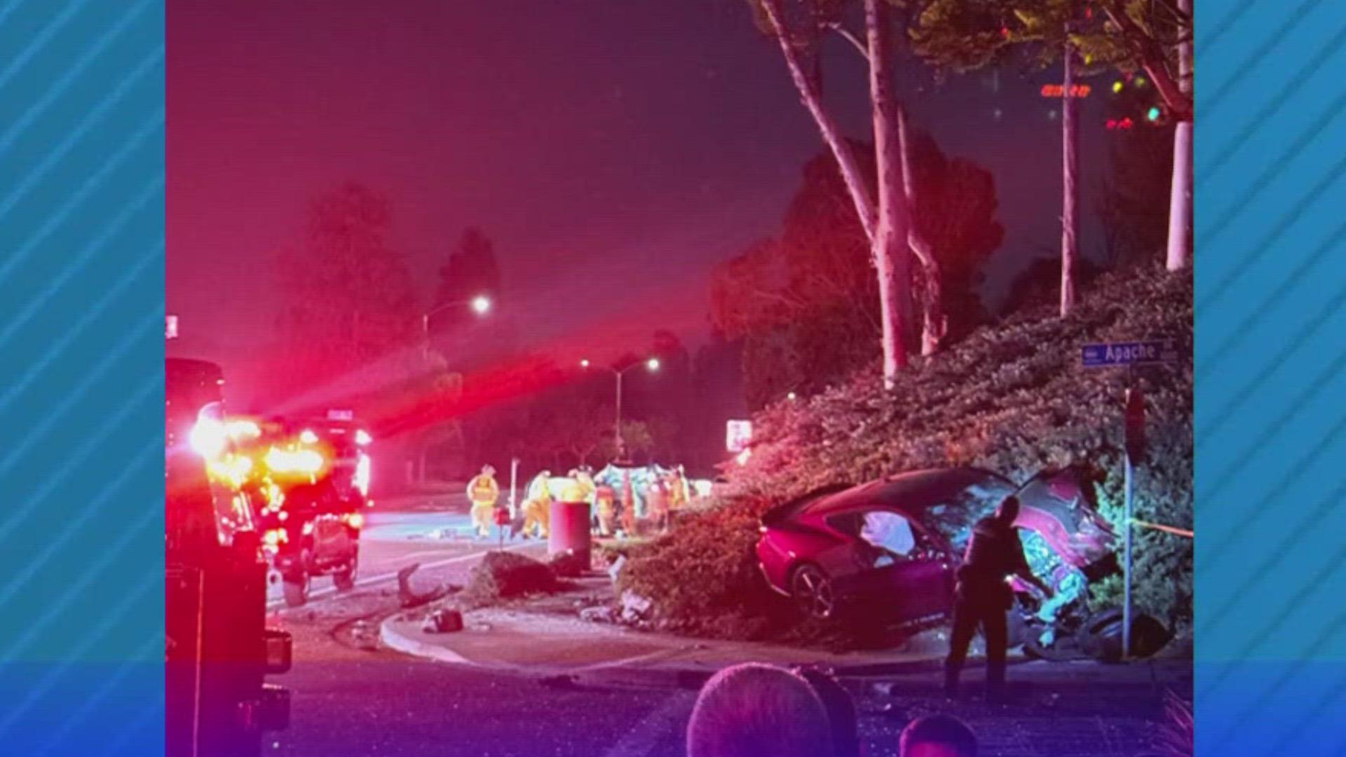 The incident happened around 7:45 p.m. Monday near the intersection of  Telegraph Canyon Road and Apache Drive, according to Chula Vista Police.