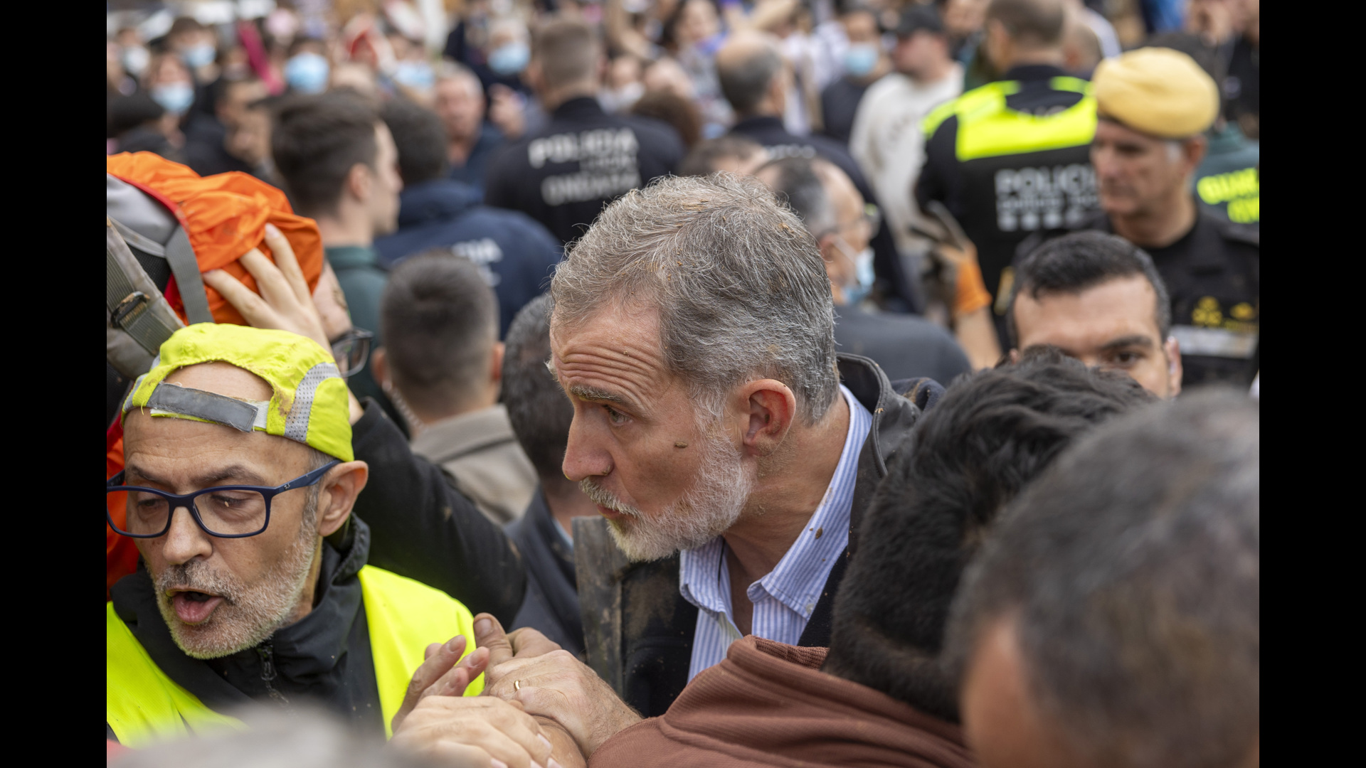 Spain's King Felipe VI and top government officials were pelted with mud by a crowd of enraged flood survivors during the first visit by the country's leaders Sunday