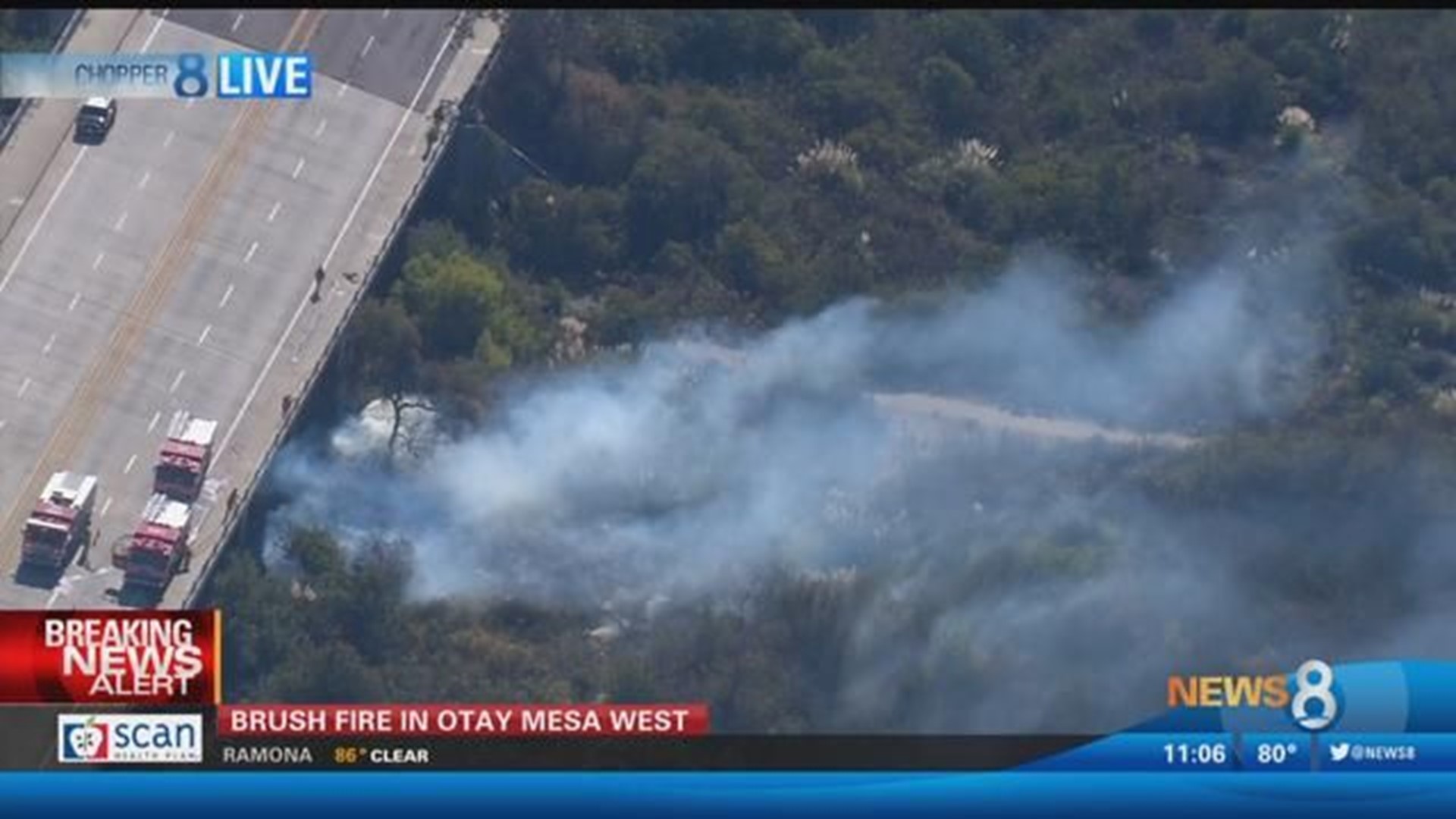 Crews make quick work of brush fire in Otay Mesa West | cbs8.com