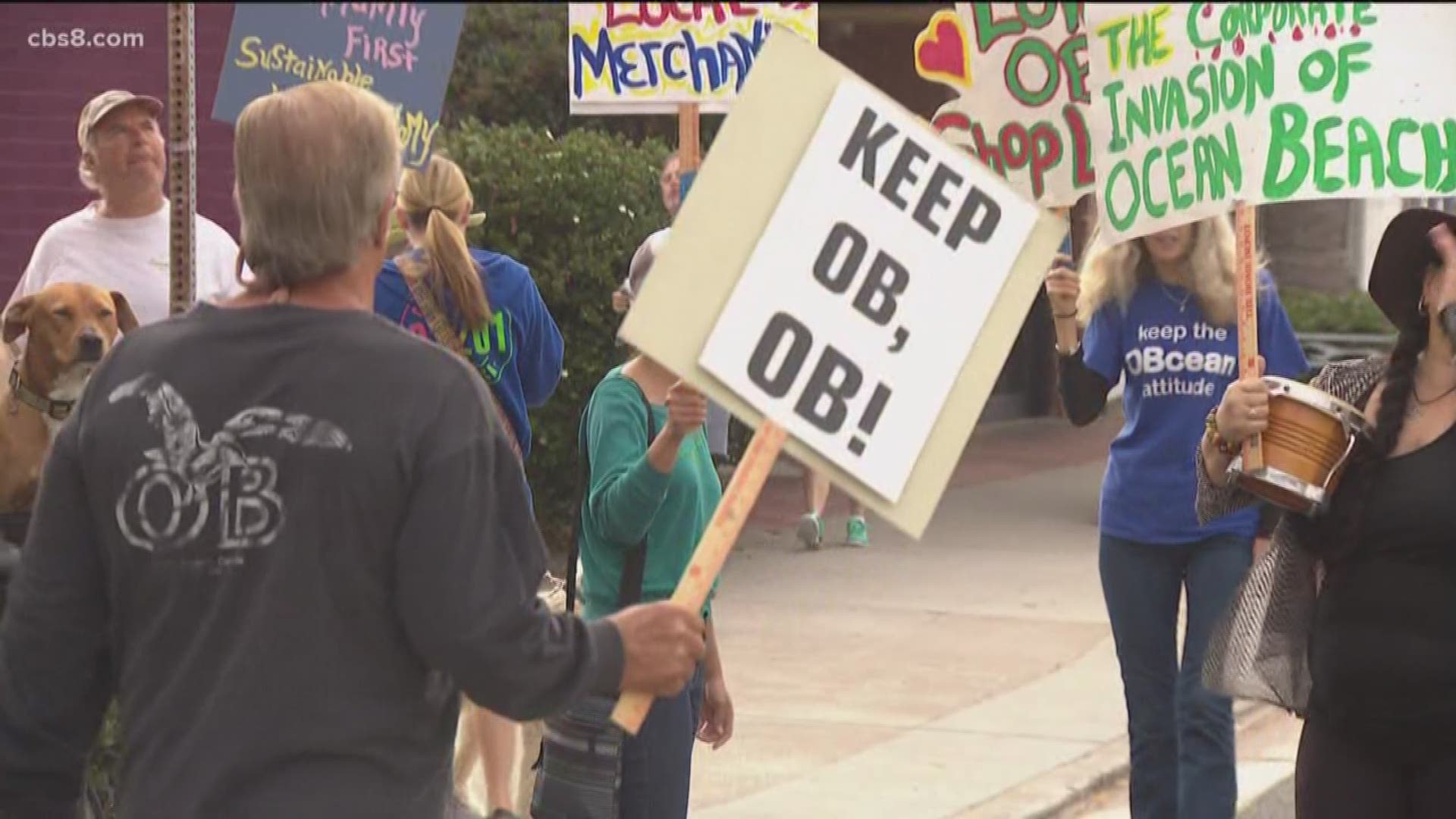 Protesters rallied in front of the new Target store in Ocean Beach Sunday morning. The group said they came together to voice their support for “local independent businesses in an effort to protect our community from further corporate takeover.”