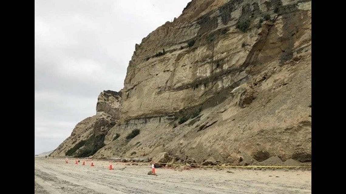 Lifeguards close section after bluff collapses at Torrey Pines State Beach