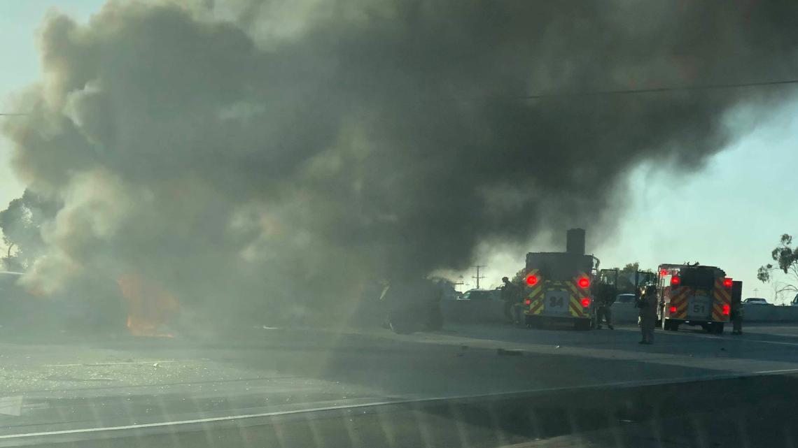 9 injured in fiery multi-car crash in National City | cbs8.com