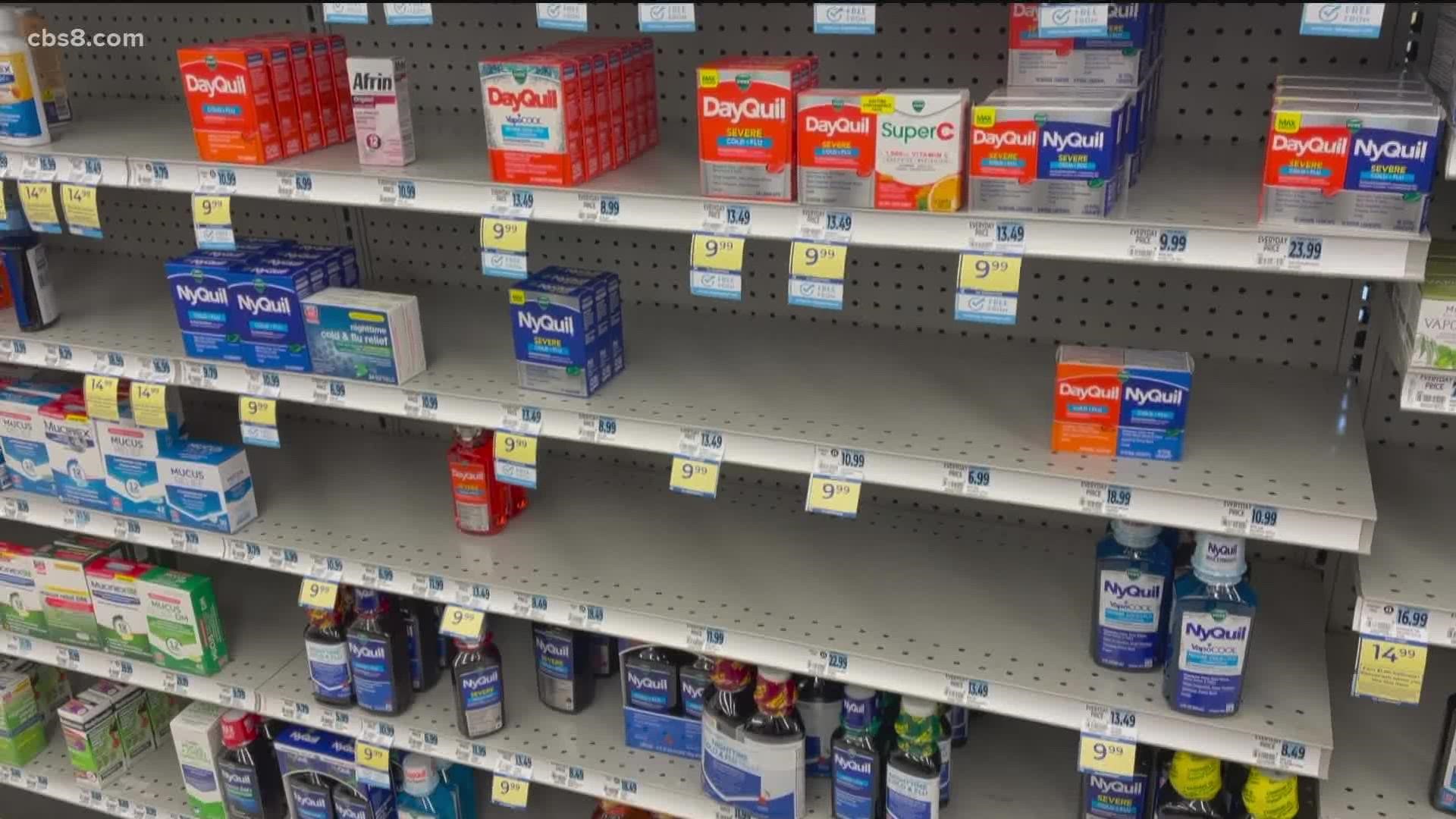 Stores all over San Diego County have empty shelves.