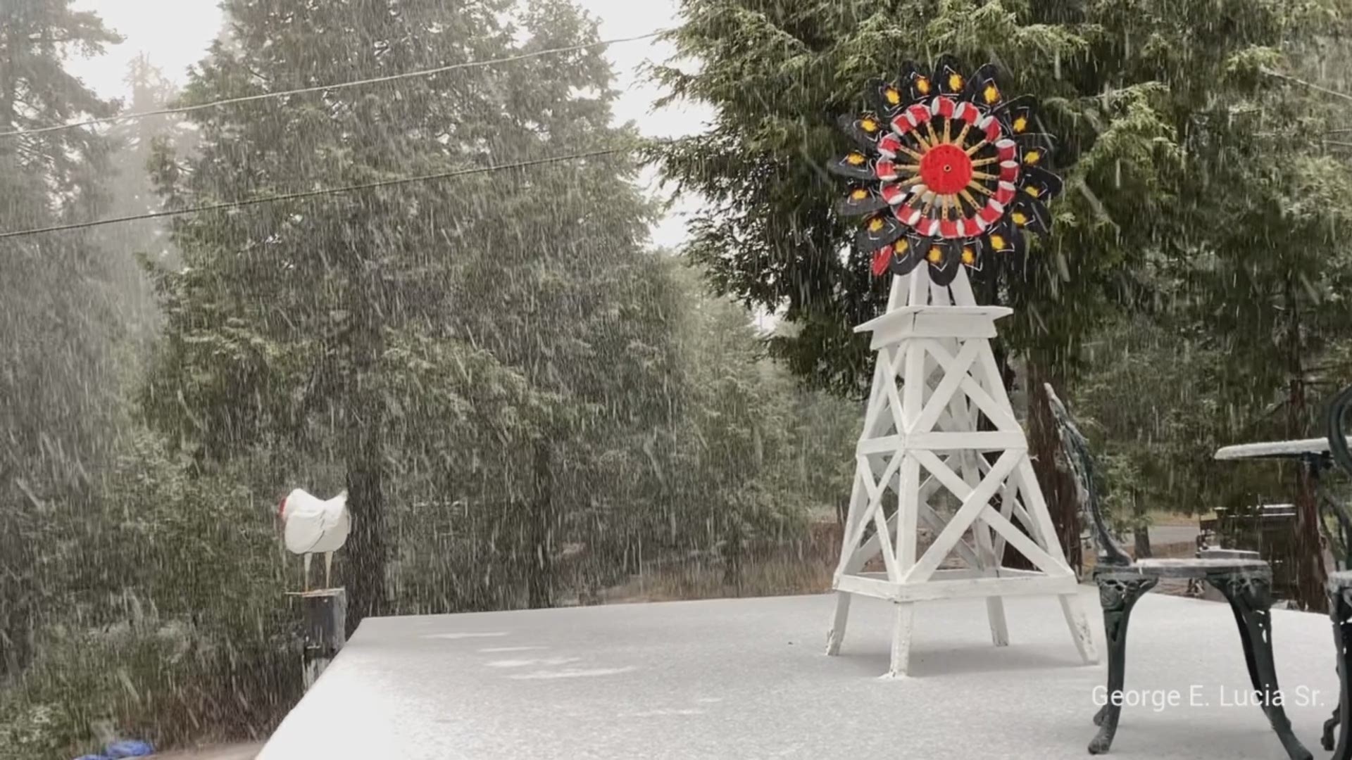 First storm of the season brings snow to Palomar Mountain.
