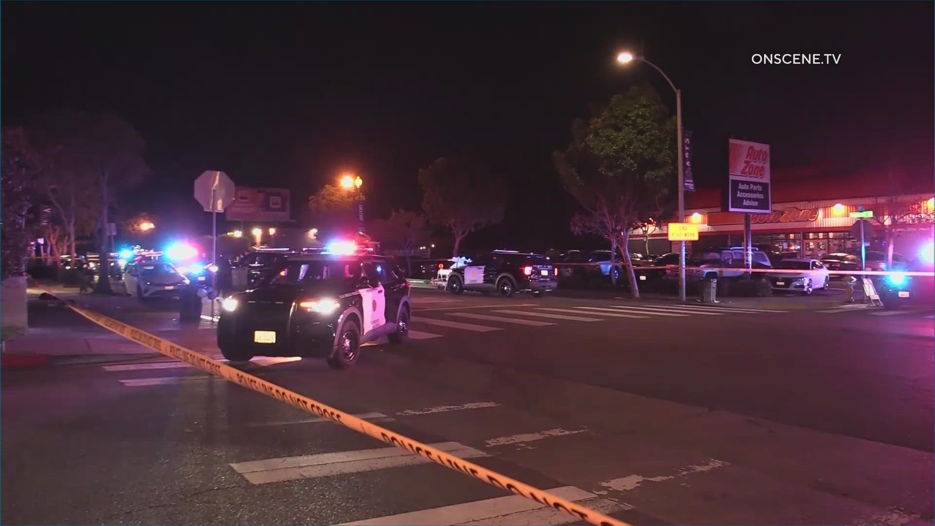 A 46-year-old man was hospitalized in critical condition after being shot multiple times during a fight with several people in Logan Heights, police said.