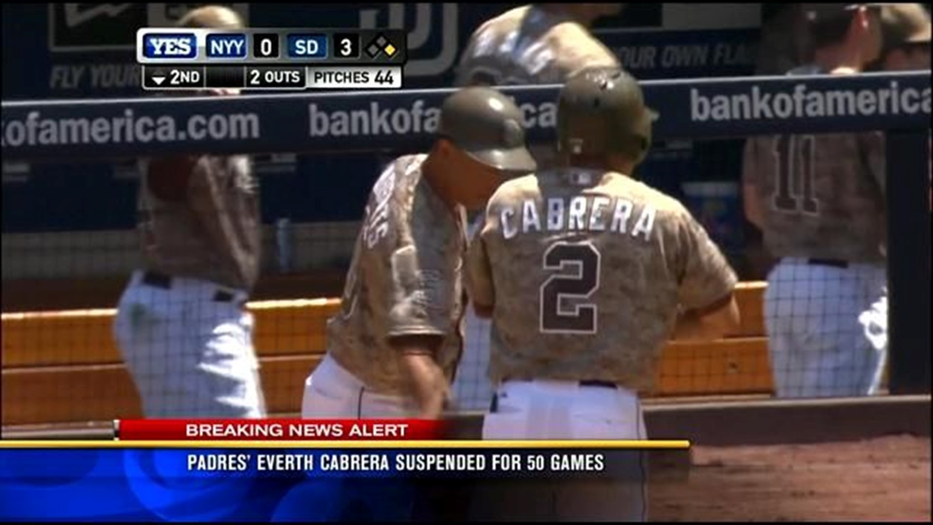 Padres' Cabrera admits taking banned substance