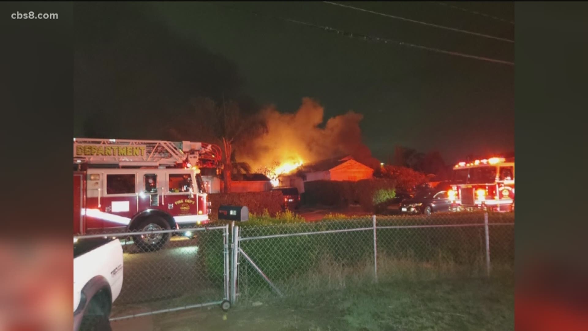 When firefighters arrived, they saw flames coming from the back of the house near a patio connected to the kitchen. Crews say propane tanks were exploding.