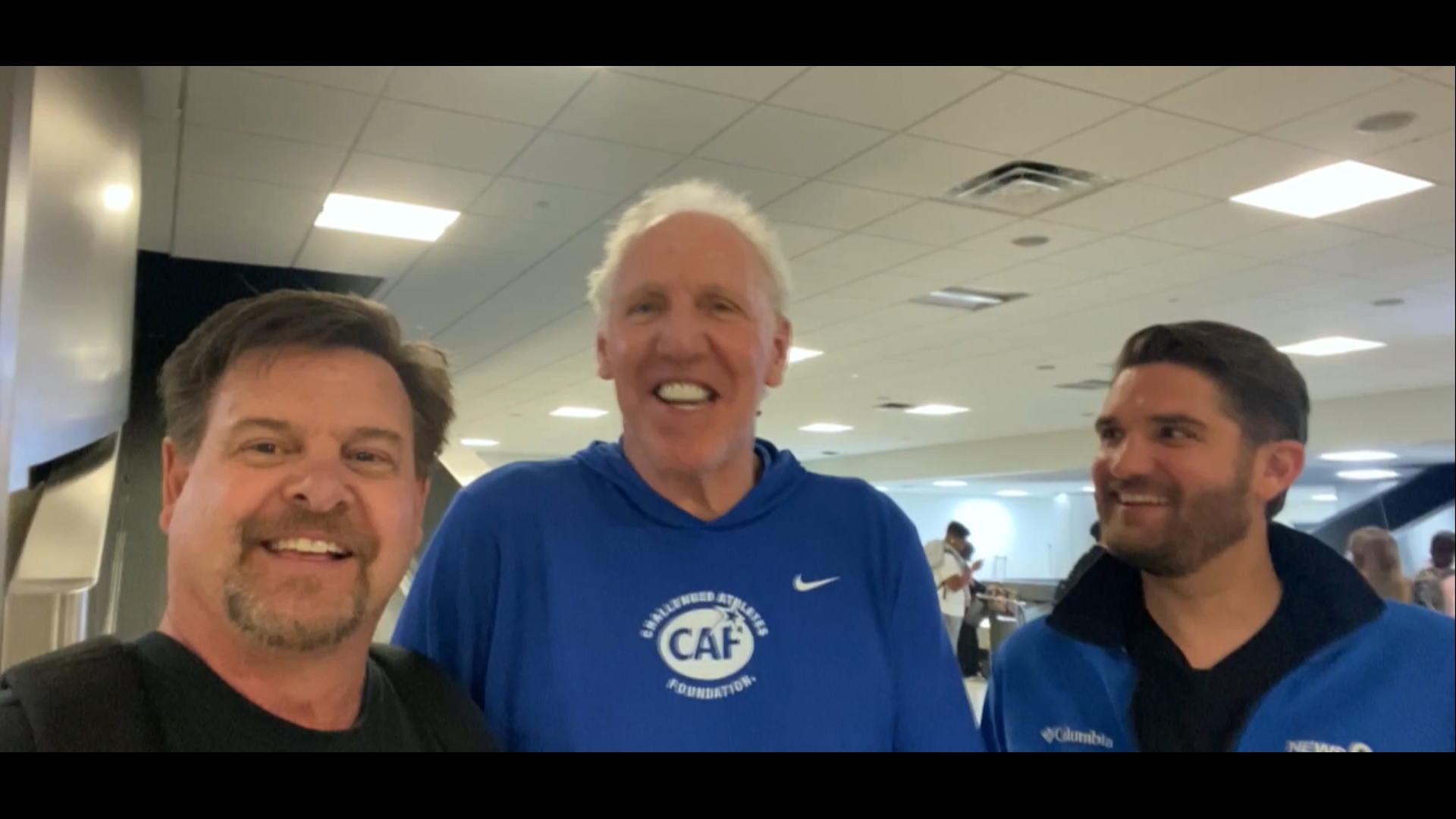 CBS 8's Jake Garegnani and John Howard interviewed Bill Walton in the Houston Airport on their way to the Final Four.