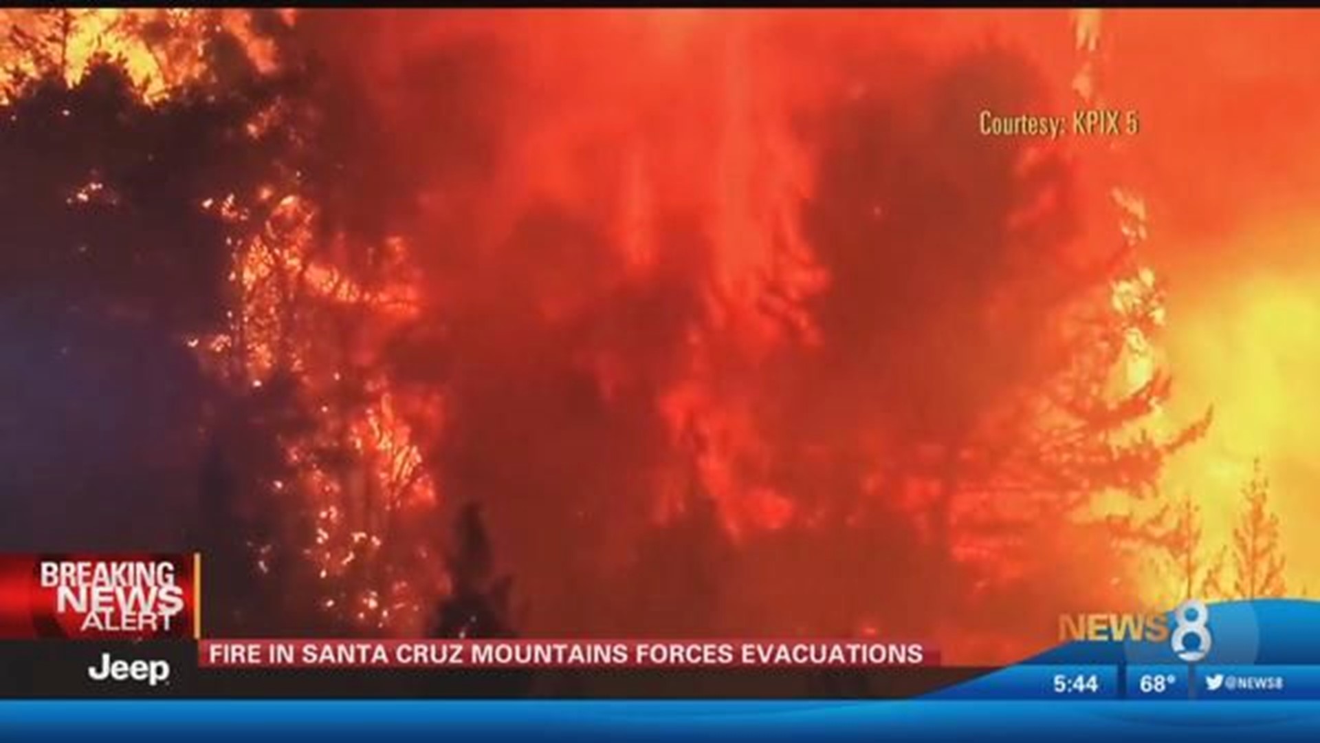 Fire in Santa Cruz mountains forces evacuations