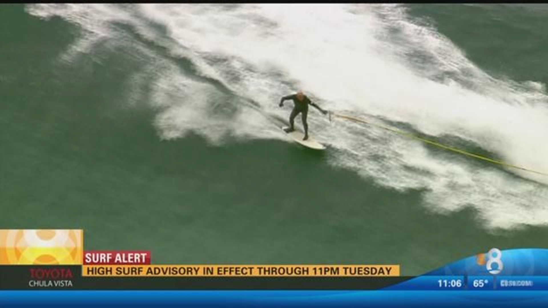High surf advisory in effect through 11p.m. Tuesday | cbs8.com