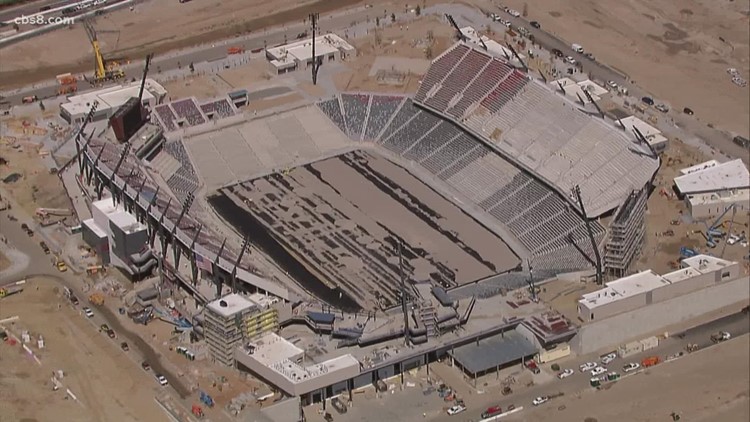 An update on the progress Snapdragon Stadium on March 7, 2022