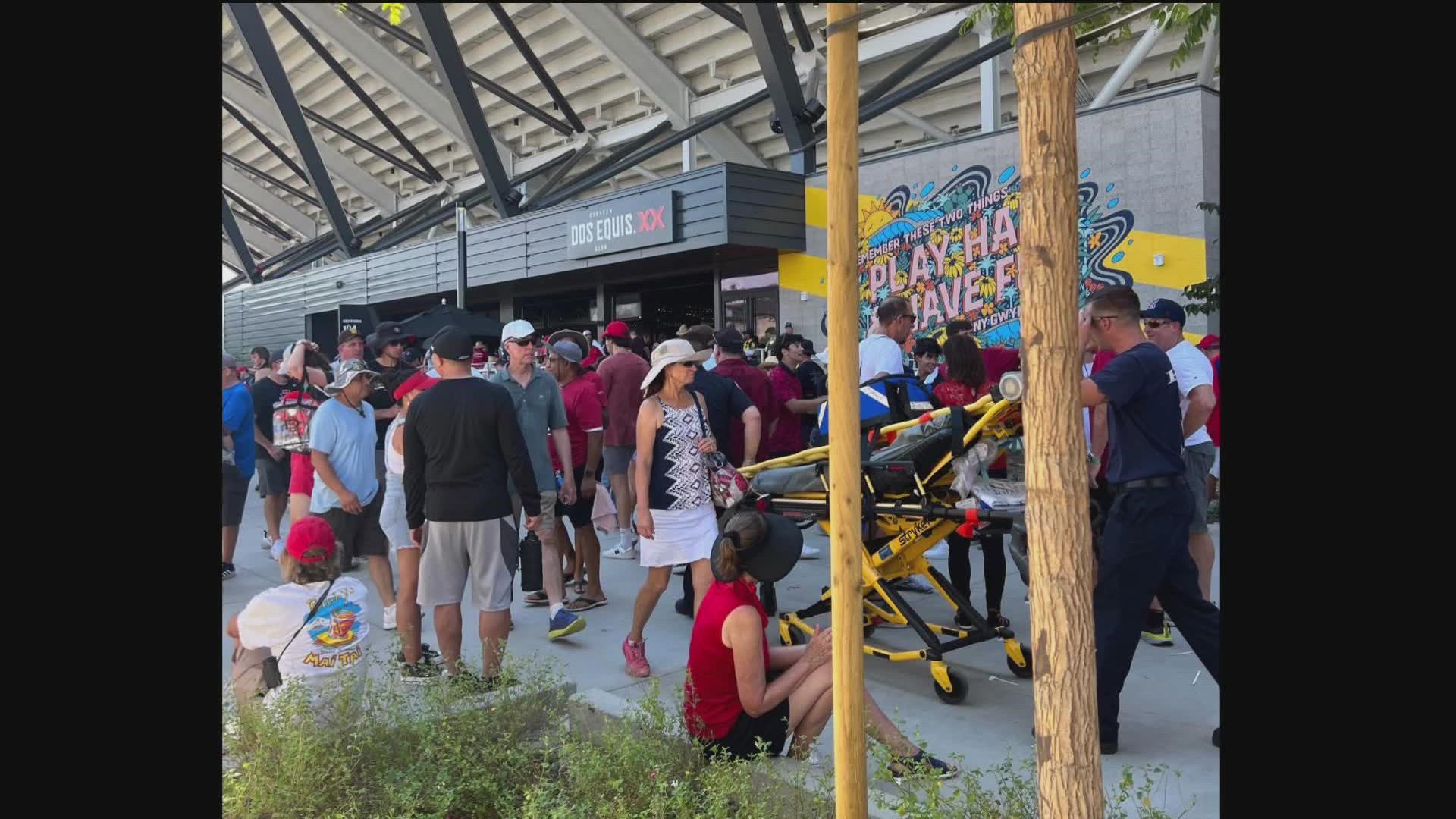 The San Diego Fire Department confirmed to CBS 8 that they were experiencing an abnormal amount of heat-related 911 calls at during the game at Snapdragon Stadium.