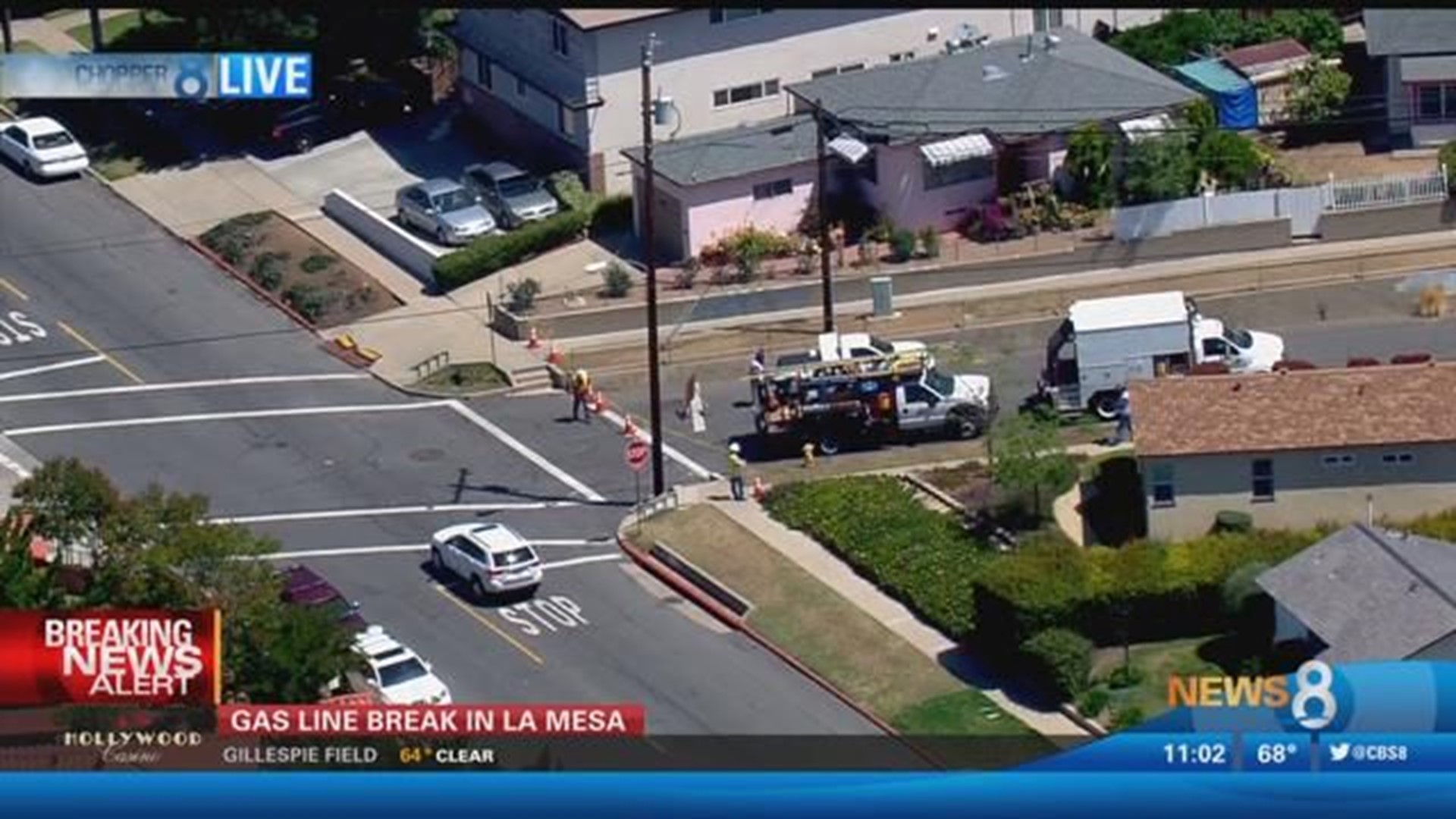 Large Gas Line Break Broken gas line prompts evacuations in La Mesa | cbs8.com