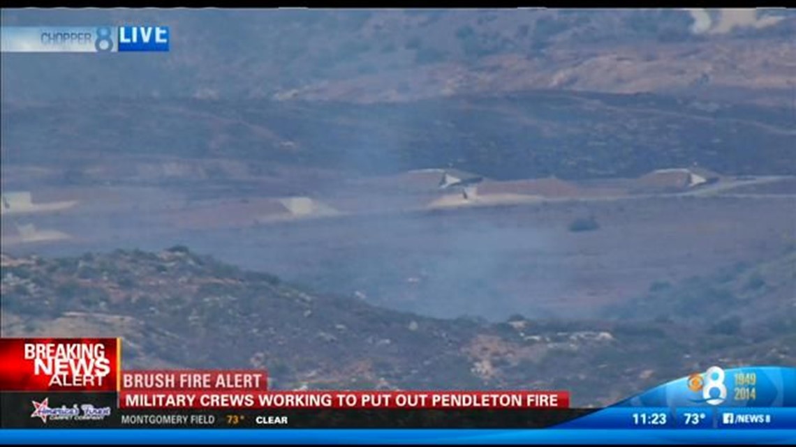 Military crews work to extinguish fire at Camp Pendleton | cbs8.com