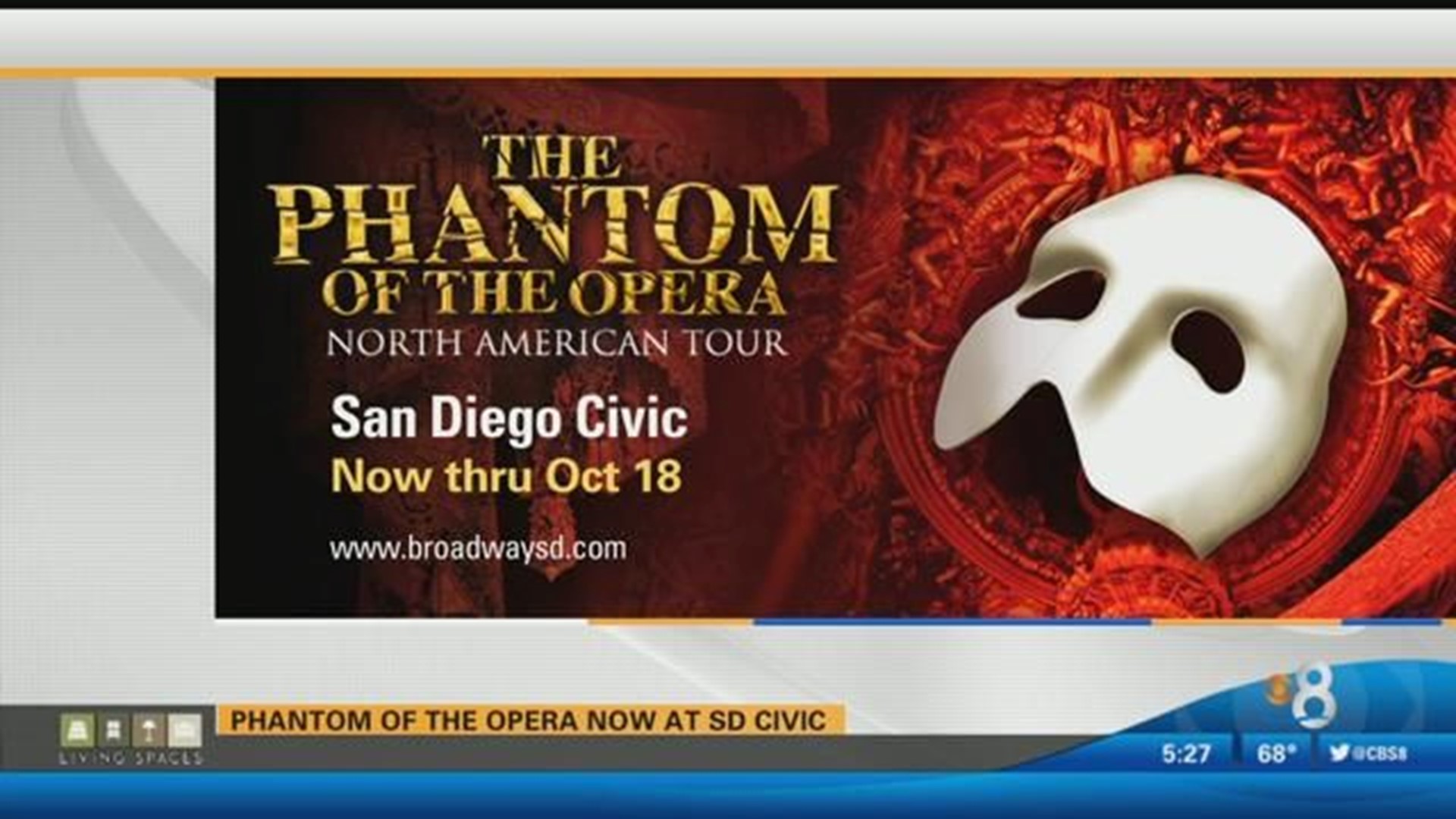 Phantom of the Opera now at San Diego Civic Theatre