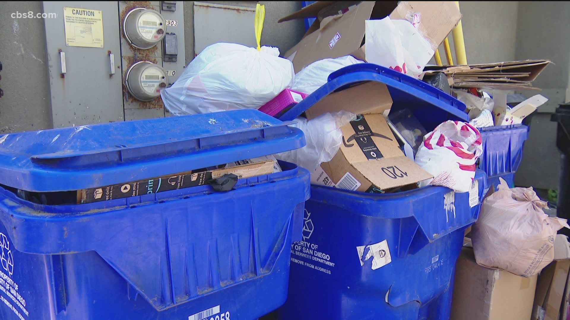 Neighbors in Mission Beach say trash isn't being taken out often enough.