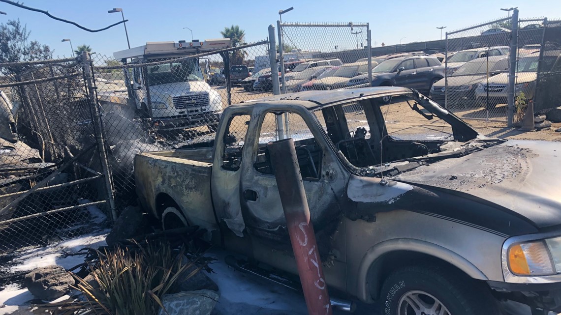 Crews knock down fire at Otay Mesa junkyard