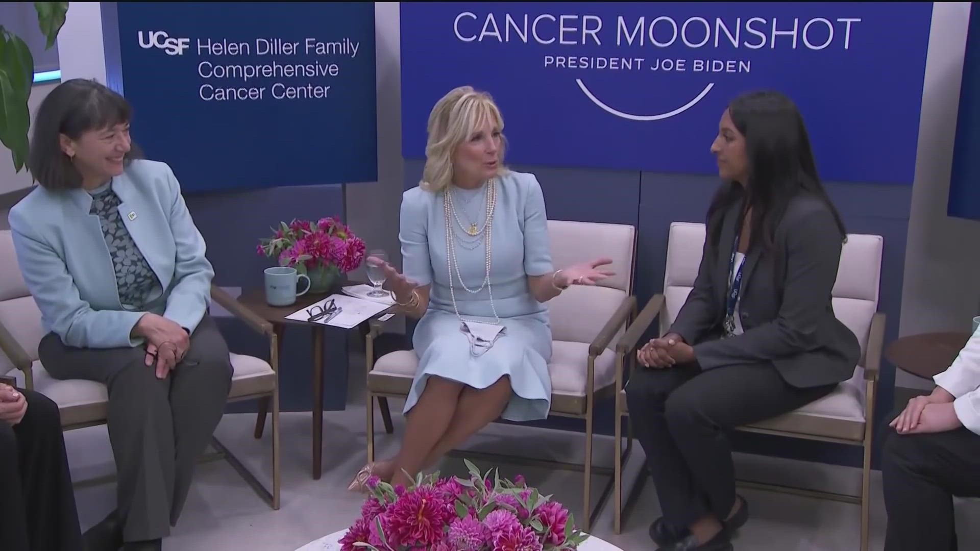 First Lady Jill Biden is scheduled to arrive in San Diego Friday ahead of World Cancer Day.