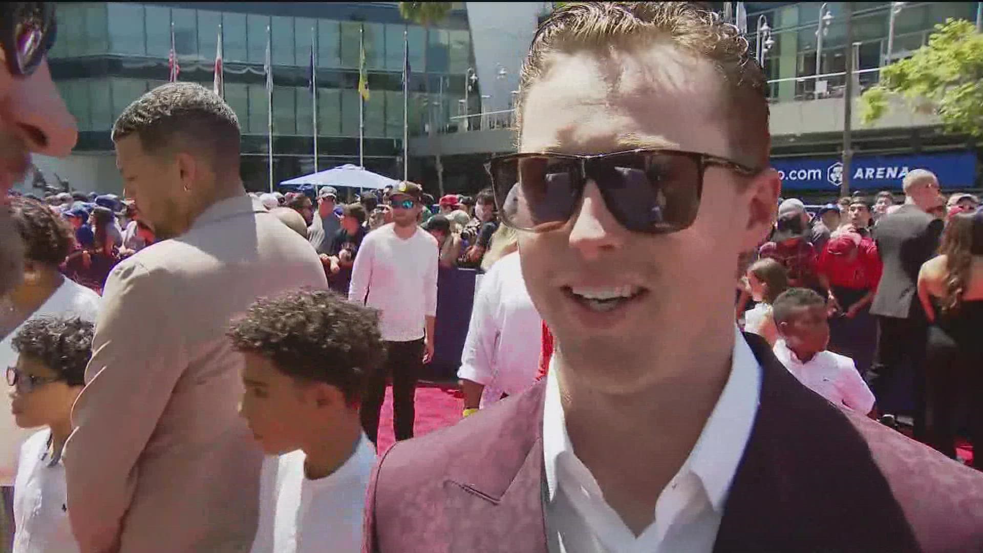 Ahead of the 2022 All-Star game Padres representatives Jake Cronenworth, Manny Machado and Joe Musgrove walked the red carpet and talked with fans.