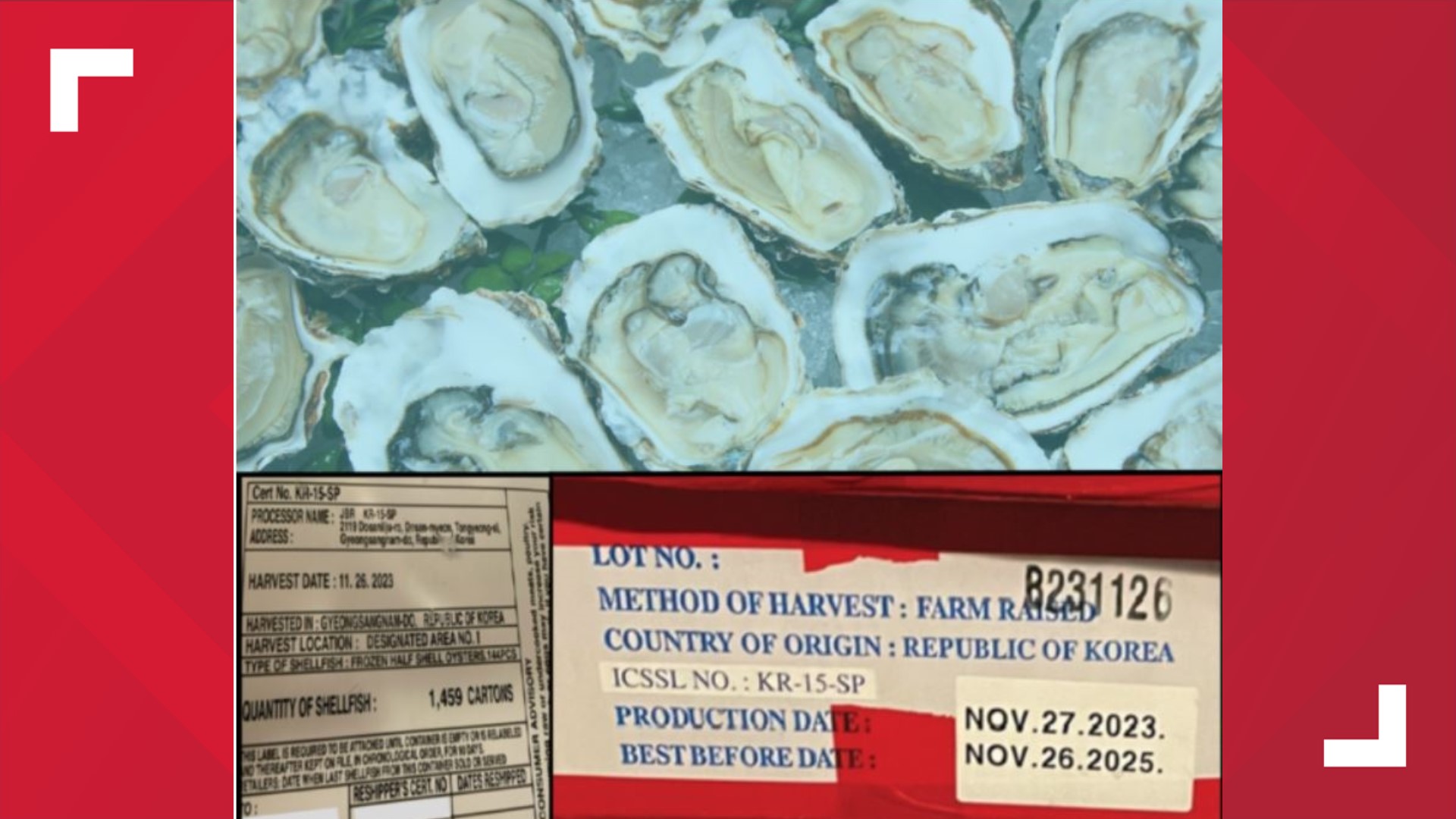 Customers who ate the oysters at 100s Seafood Grill Buffet in Mission Valley between March 31 and April 1 became sick, one person went to the emergency room.