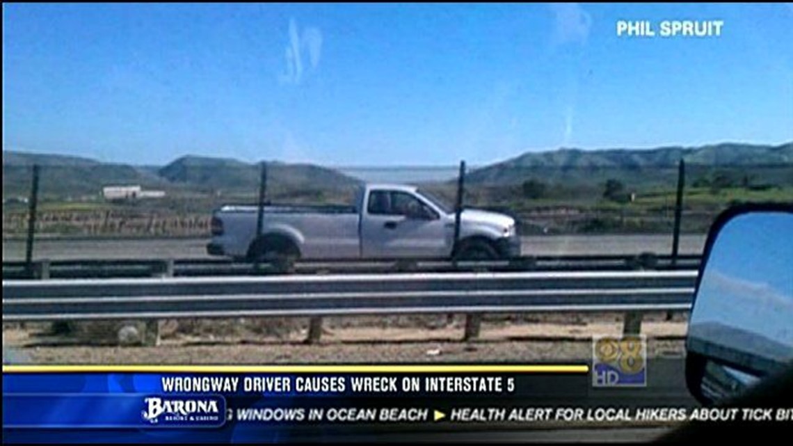 Caught on tape: Wrong way driver causes wreck on Interstate 5 | cbs8.com