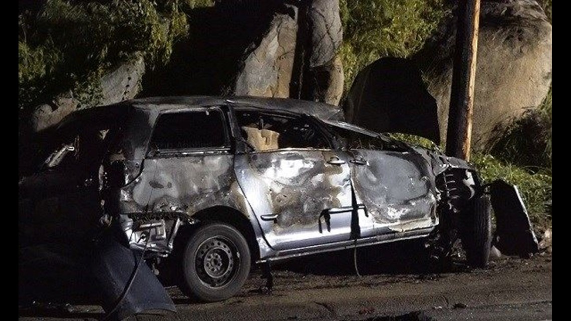 4 thrown from car after fiery crash in El Cajon