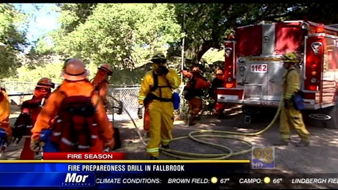 Fire preparedness drill in Fallbrook | cbs8.com