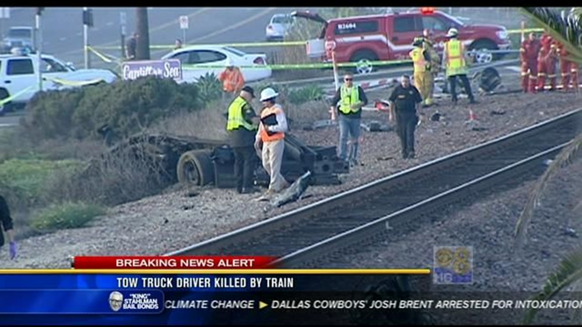 Tow truck driver fatally struck by Amtrak train in Cardiff | cbs8.com