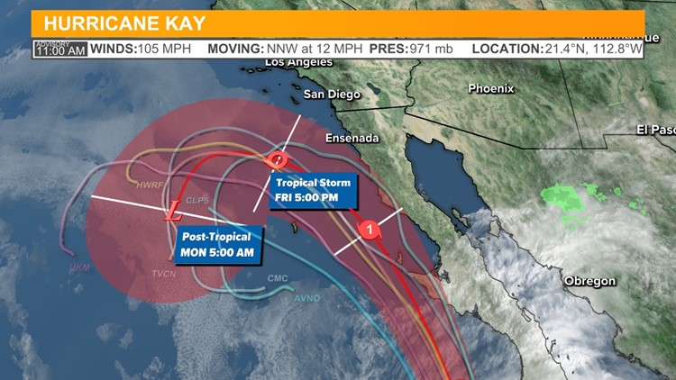 Hurricane Kay to bring rain to San Diego