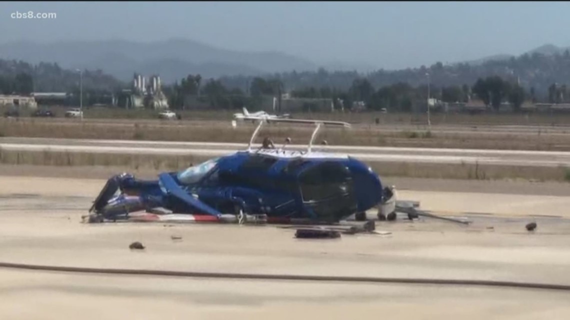 Helicopter used by News 8 crash lands at Gillespie Field