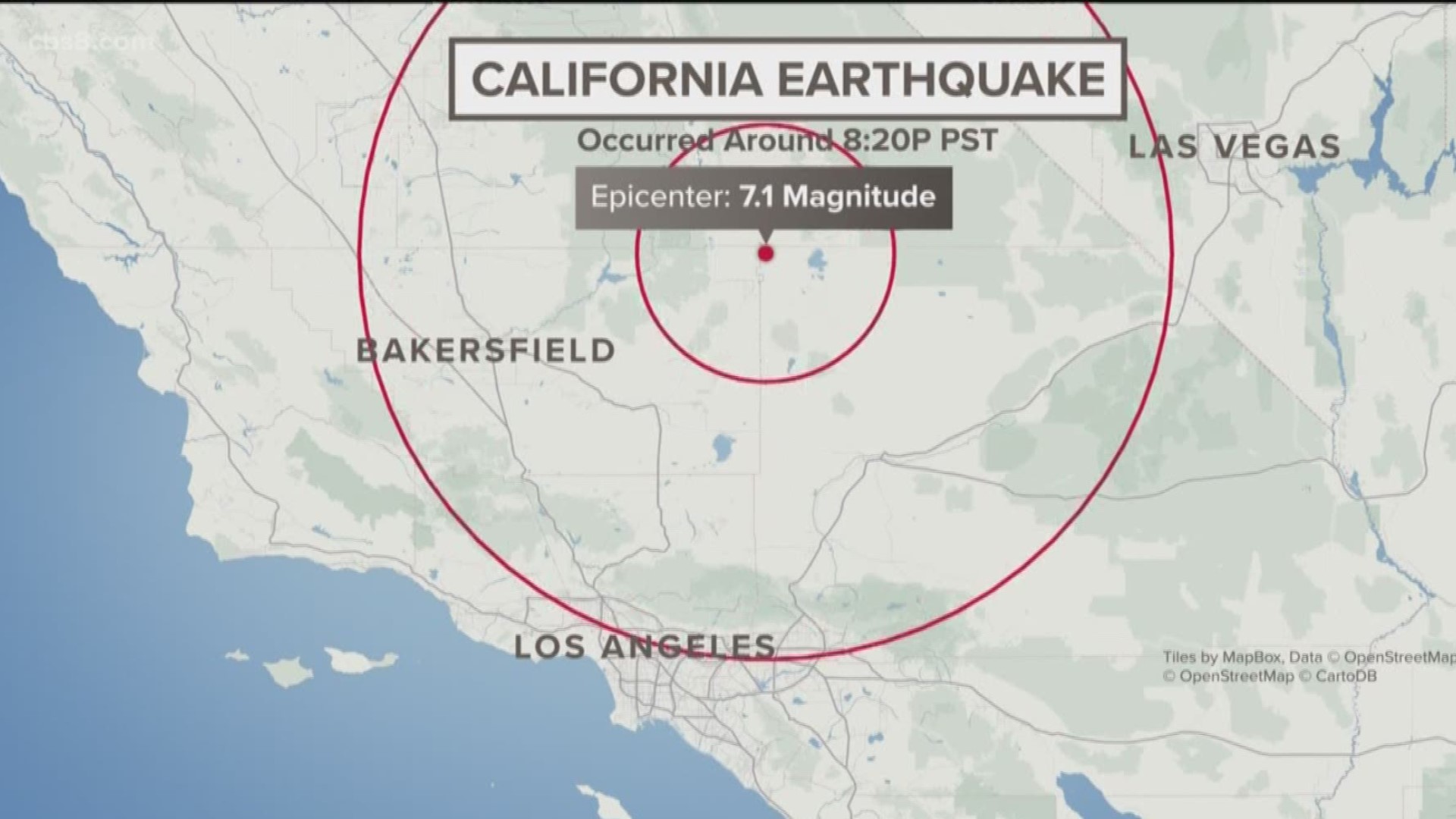 A magnitude 7.1 earthquake struck at 8:16 p.m. Friday night as part of an earthquake sequence of swarm in the Searles Valley, according to the U.S. Geological Survey. Friday's quake is just one day after the Fourth of July earthquake in the same region which measured 6.4.