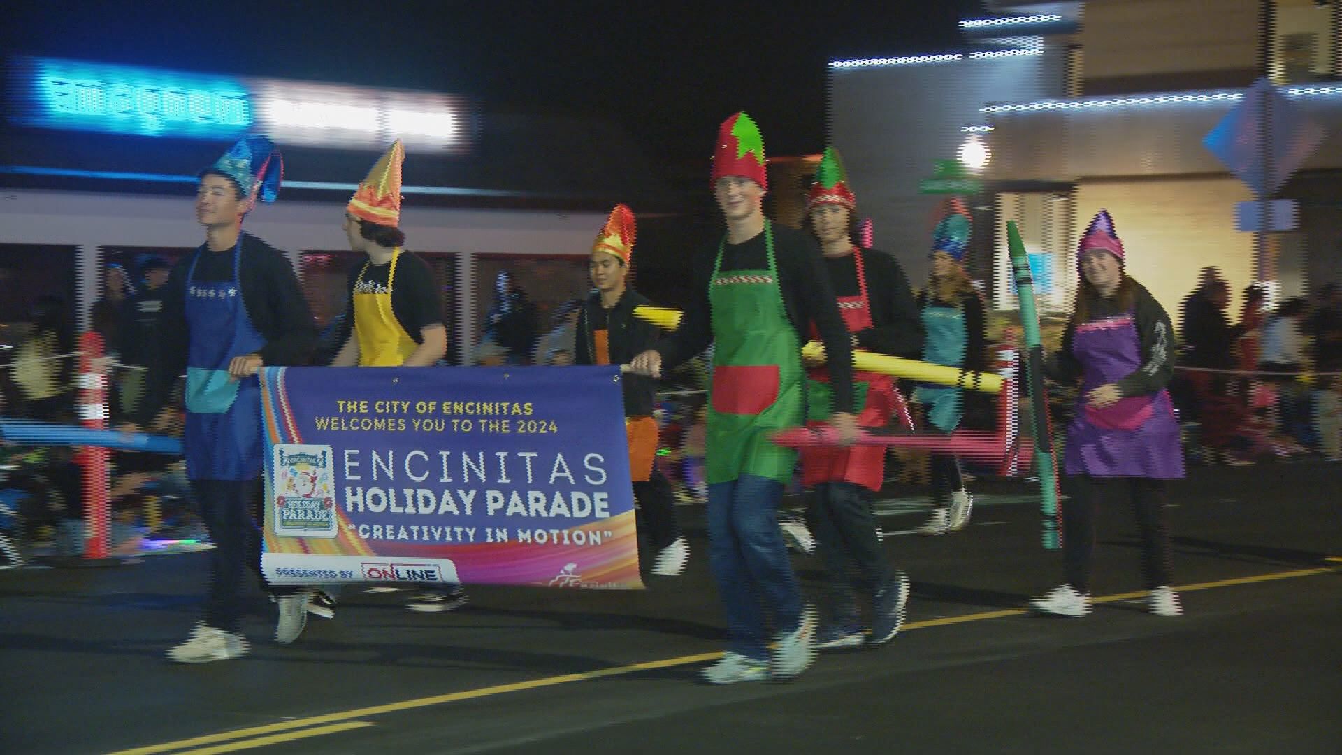 Around 100 floats dazzled down S Coast Highway for Encinitas' annual holiday parade. It's become a family tradition for many.