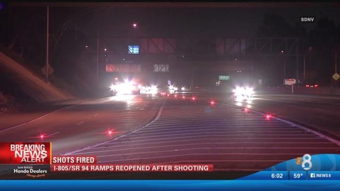 I-805/SR-94 ramps open following overnight shooting | cbs8.com