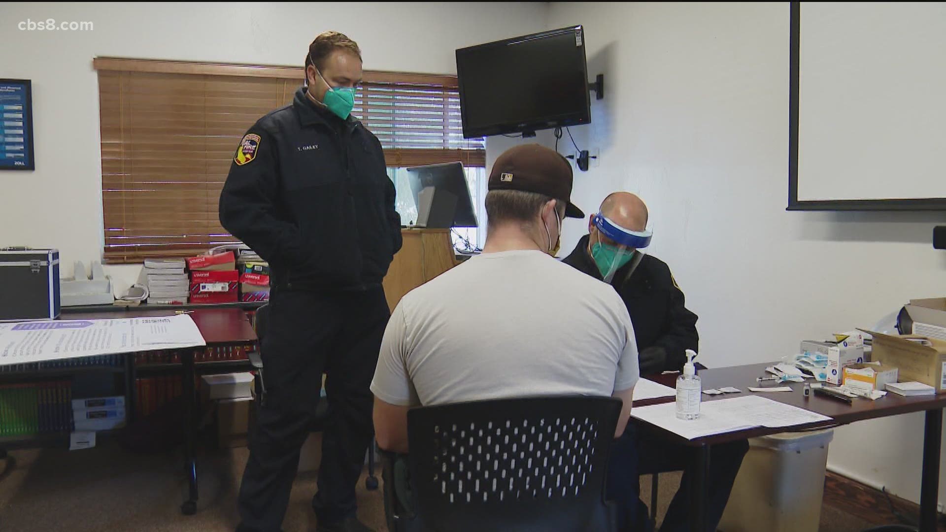 On Tuesday, more than 150 firefighters received the first dose of the vaccine at CalFire headquarters.